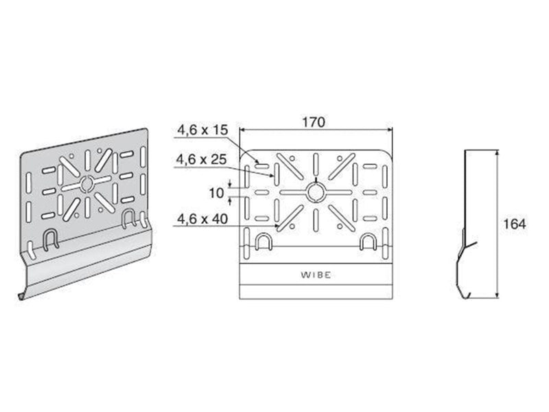 Wibe Junction box plate 35s pre-galvanized