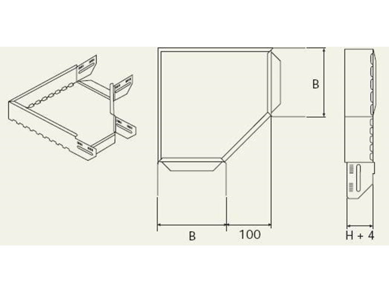 Wibe Corner piece 90 400mm
