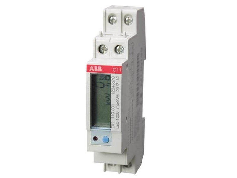 ABB Kwh meter 1-pole+neutral direct measurement class 1 40a.