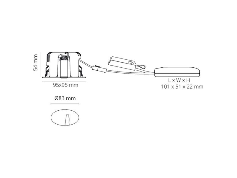 SG Armaturen Junistar square isosafe dimtowarm sort 7w