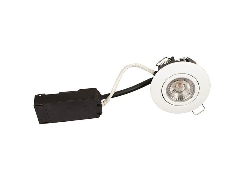 Scan Products Luna lp 230v dimmable flicker free 6.2w 2700k cri95 ip44 matt white round