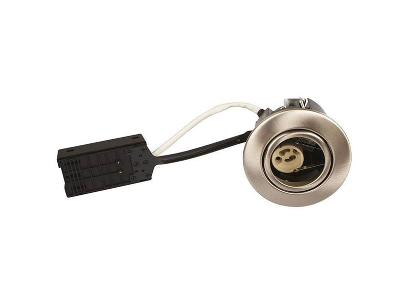 Scan Products Luna quick install 230v gu10 ip44 ss316 brushed steel round