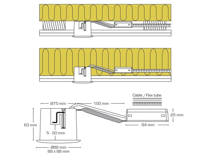 Scan Products Luna quick install 230v dimmable flicker free gu10 5w 3000k