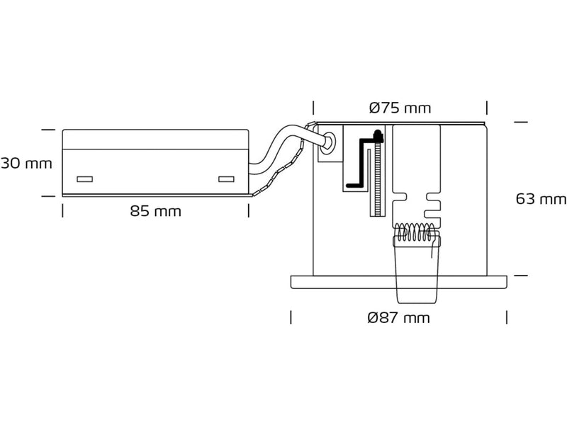 Nordtronic Uni install 220-240v ip44 tilt angle 30° gu10 downlight 5w