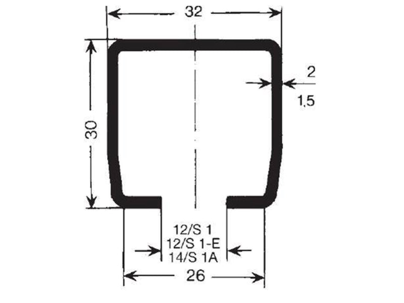Nord Tech Running track c-profile 4 meter