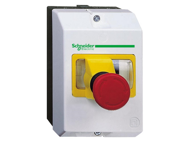Schneider Electric Tesys gv2 emergency stop pushbutton - latching - turn to rel
