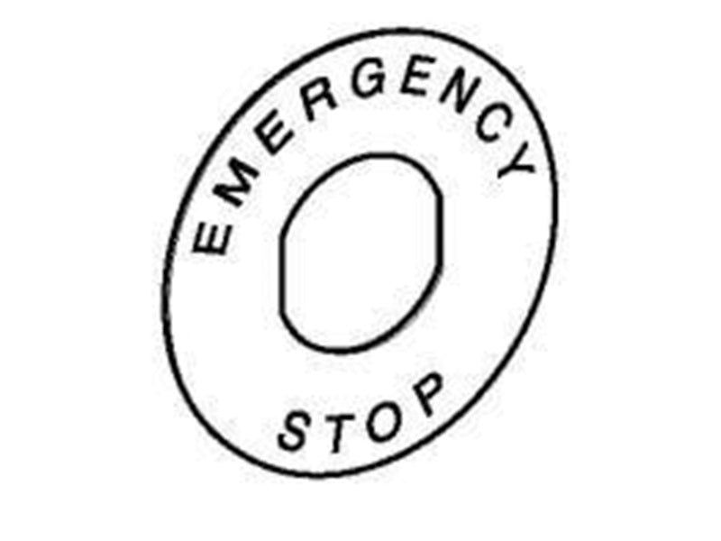 Schneider Electric E. stop legend plate