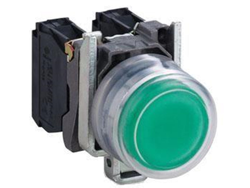Schneider Electric Harmony push button complete with spring return in green and
