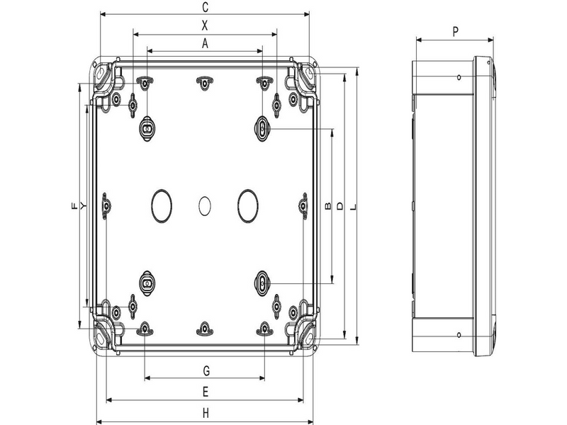 Schneider Electric Abs ind box 192x121x105  hi tr