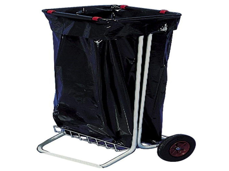Antalis Rubbish bag holder silver 4 wheels without lid