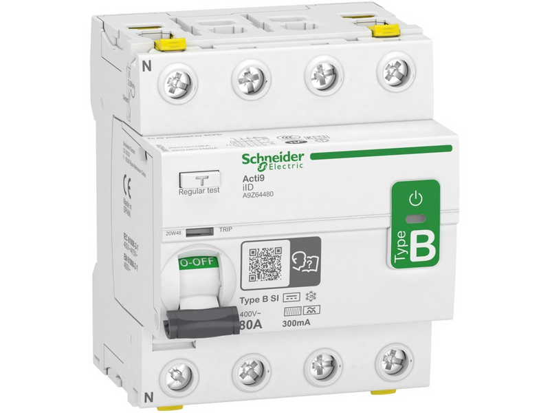 Schneider Electric Rccb earth leakage protection 4p 80a 300ma b-class-si super