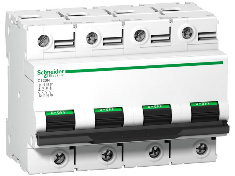 Schneider Electric C120n 4p 100a c 10000a 415v miniature circuit breaker