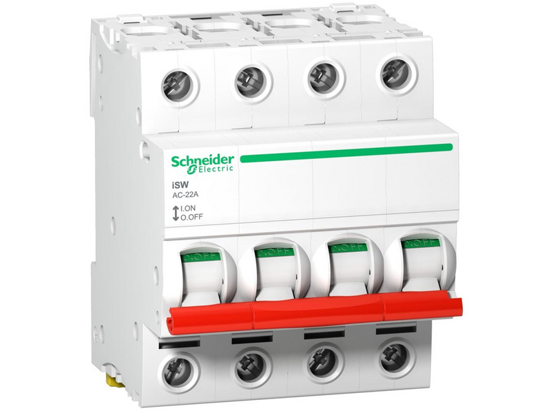 Schneider Electric Acti9 switch isw 4p 63a 415vac 72mm