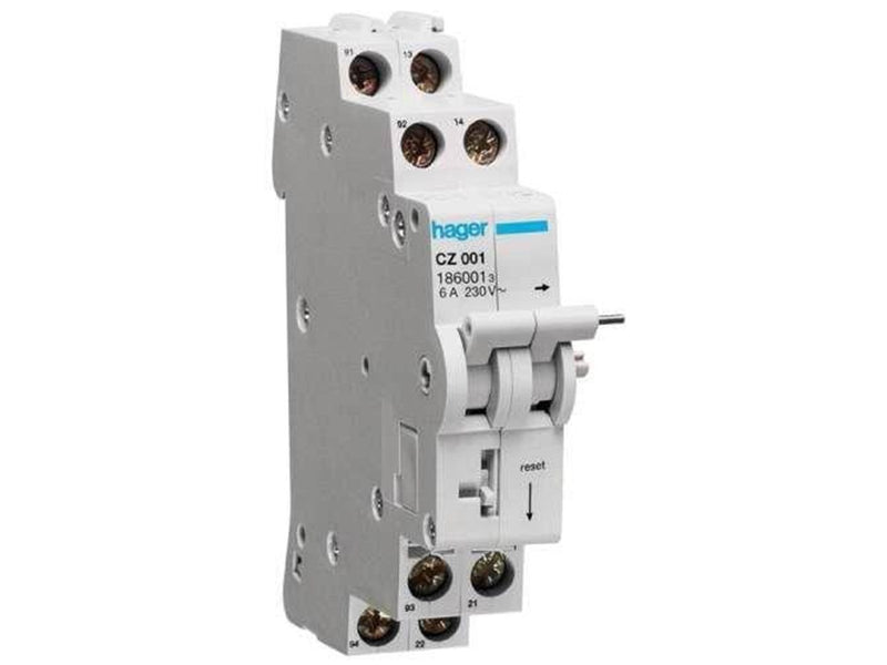 Hager Auxiliary contact for rccb 2(1c+1o) 6a 240vac