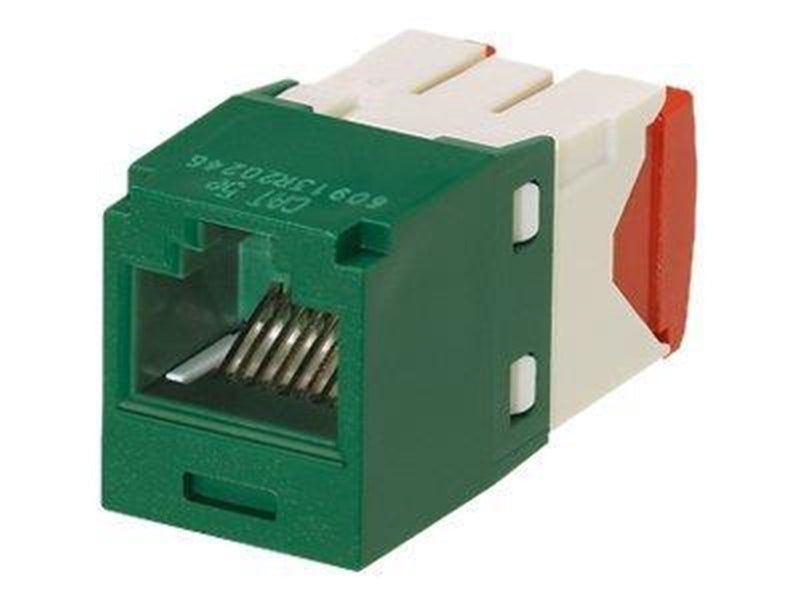 PANDUIT Mini-com module cat 5e utp 8 pos 8 wire universal green