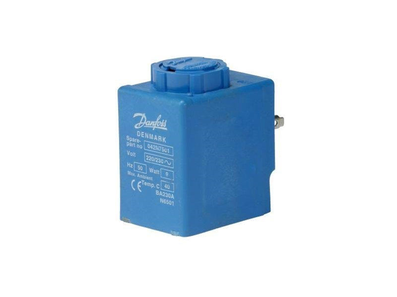 Danfoss Coil 220/230v 50hz 12w din spade + pack