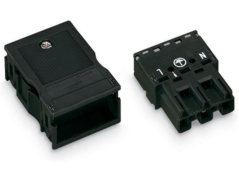 WAGO Plug with strain relief housing 3-pole black