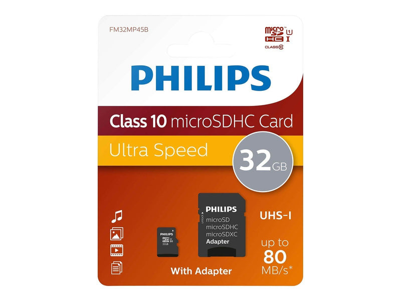 Philips FM32MP45B - flash memory card - 32 GB - microSDHC UHS-I