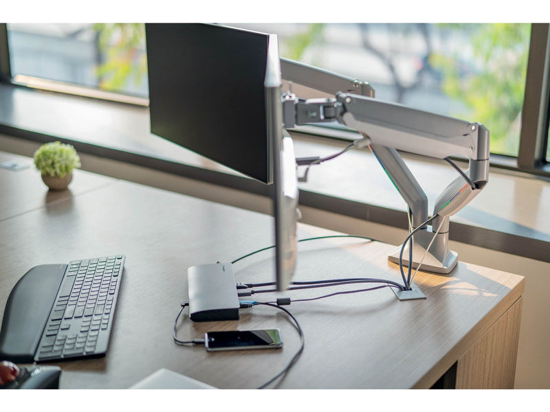 Kensington SmartFit® One-Touch Monitorarm für zwei Monitore, grau