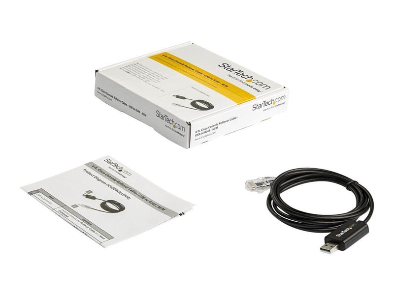 StarTech.com 6 ft. / 1.8 m Cisco USB Console Cable - USB to RJ45 - 460Kbps - serial cable - 1.8 m - black - Schwarz - 1 meter