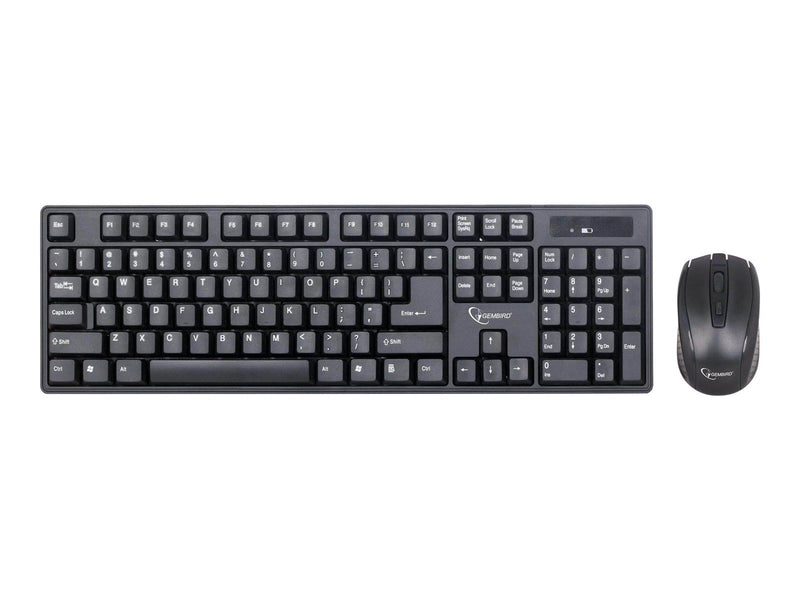 Gembird KBS-W-01 - keyboard and mouse set - US - black - Tastatur & Maus Set - Englisch - US - Schwarz
