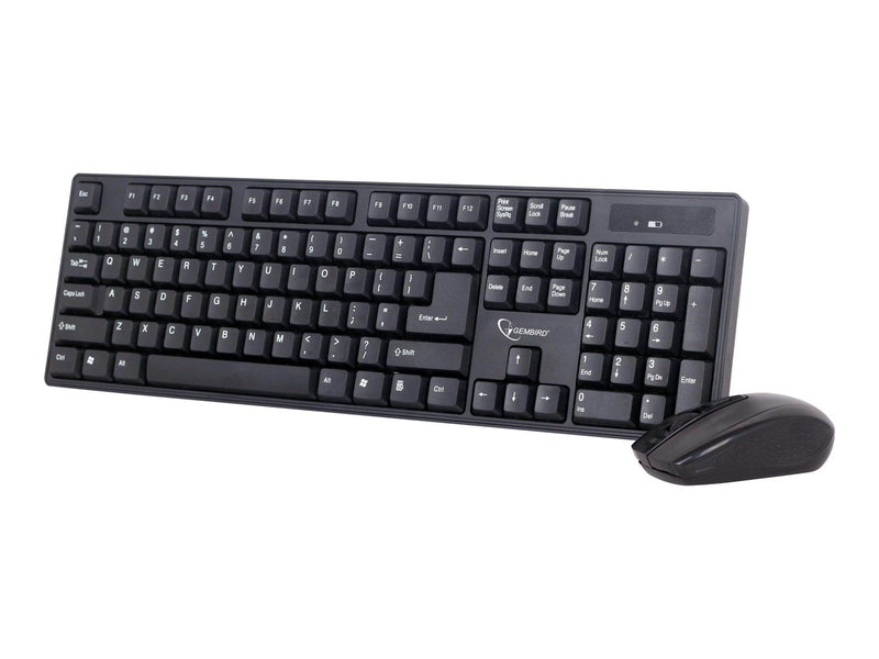 Gembird KBS-W-01 - keyboard and mouse set - US - black - Tastatur & Maus Set - Englisch - US - Schwarz