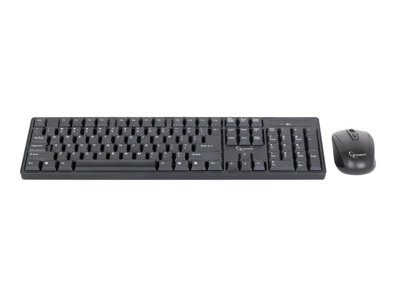 Gembird KBS-W-01 - keyboard and mouse set - US - black - Tastatur & Maus Set - Englisch - US - Schwarz