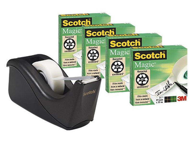 3M Table Dispenser C60 +4 pcs. 19mmx33m black
