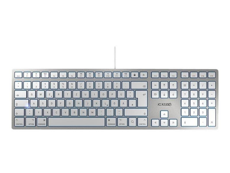 Cherry KC 6000 SLIM FOR MAC UK Layout USB - Tastaturen - Englisch - UK - Silber