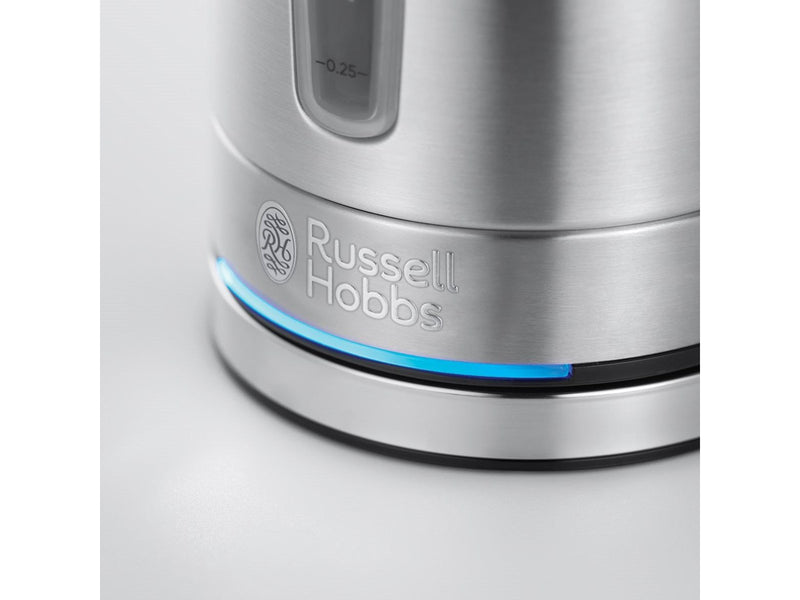 Russell Hobbs Wasserkocher Compact Home 24190-70 - Gebürstetes Rostfreies Stahl/Schwarz - 2200 W