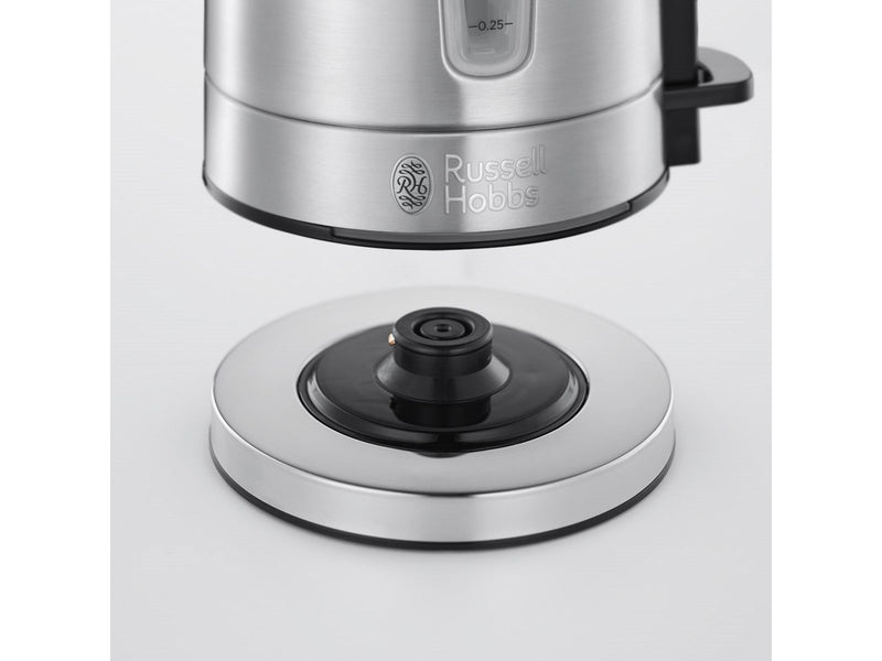 Russell Hobbs Wasserkocher Compact Home 24190-70 - Gebürstetes Rostfreies Stahl/Schwarz - 2200 W