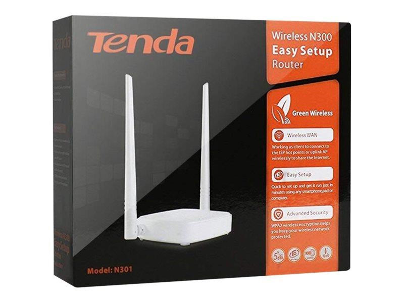 Tenda N301 Wireless N300 Easy Setup Router - Wireless router N Standard - 802.11n