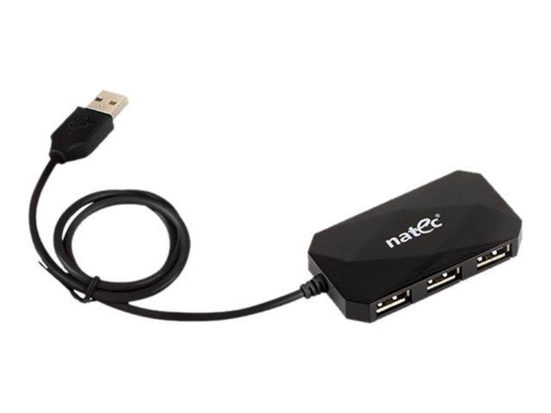 Natec LOCUST - hub - 4 ports USB-Hubs - 4 - Schwarz