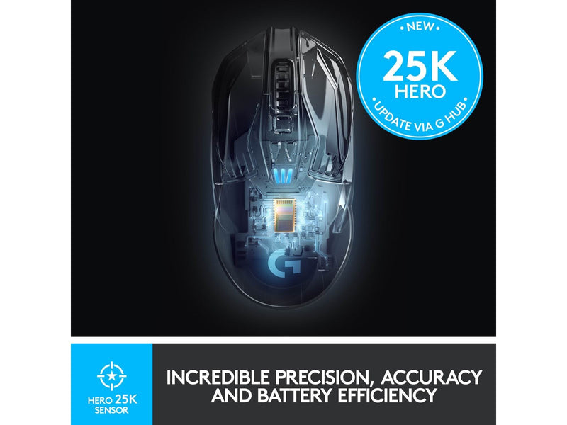 Logitech G903 LIGHTSPEED HERO Wireless - Gaming Maus (Schwarz mit RGB)