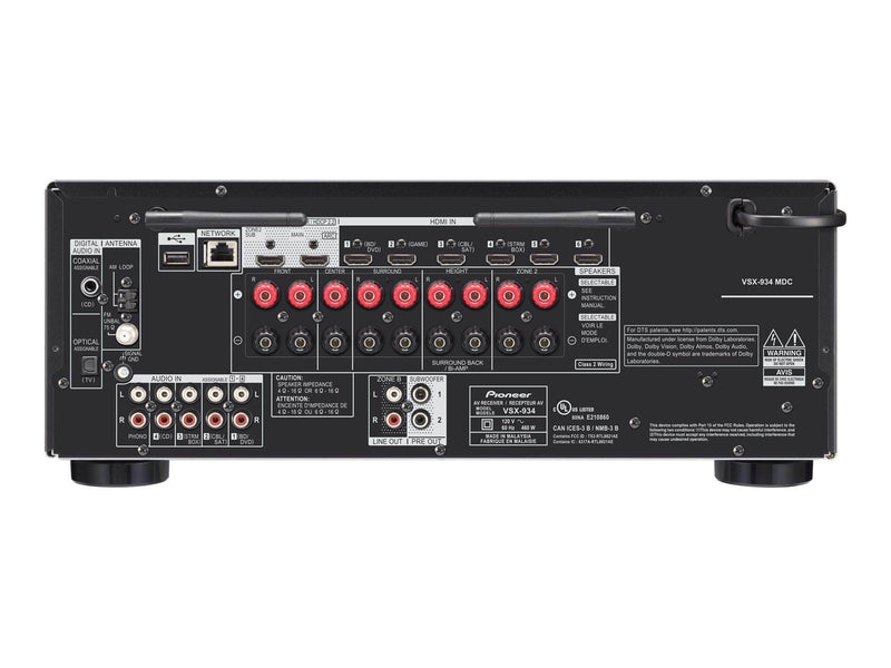 Pioneer VSX-934 - AV network receiver - 7.2 channel - AV-Netzwerksempfänger - 7.2-Kanal - Schwarz