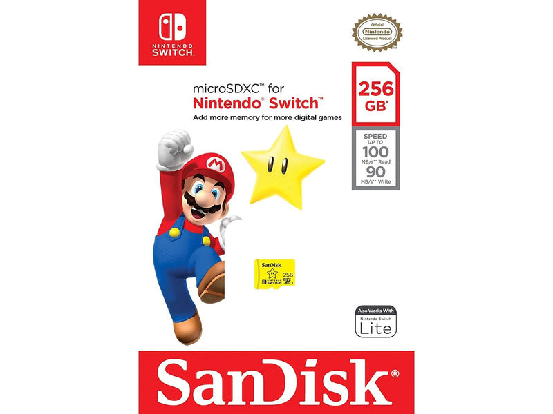 SanDisk Nintendo Switch microSD - 100MB/s - 256GB - Mario edition