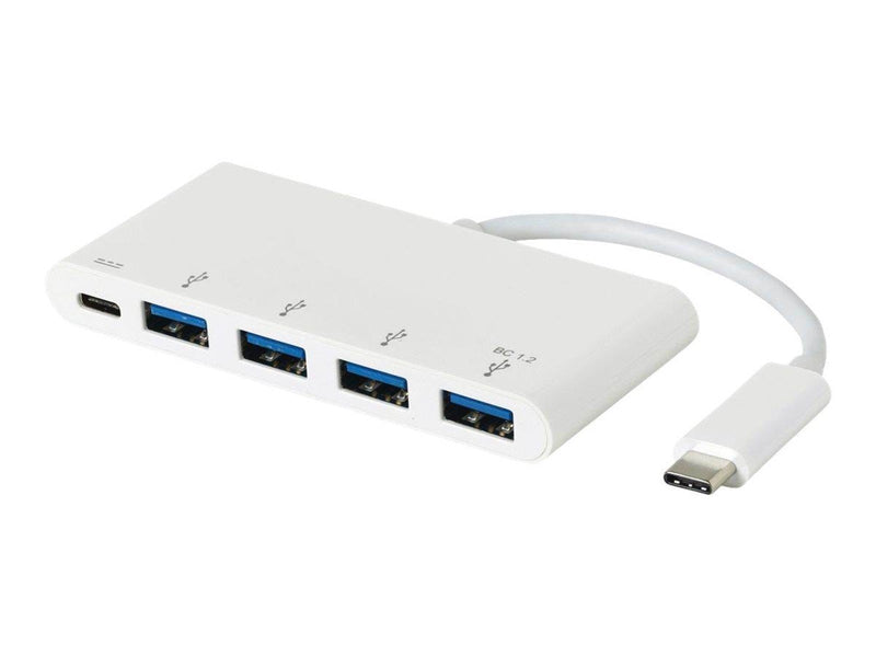 eSTUFF USB-C Charging hub - hub - 4 ports USB-Hubs - USB 3.2 - 4 - Weiß