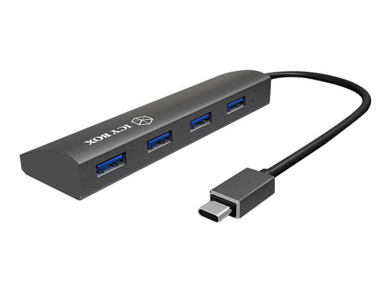 RaidSonic ICY BOX IB-AC6405-C USB-Hubs - USB 3.2 - 4 - Schwarz