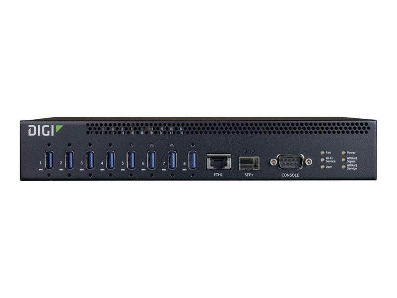 Digi AnywhereUSB 8 Plus USB-Hubs - USB 3.2 - 8 Anschlüsse - Schwarz