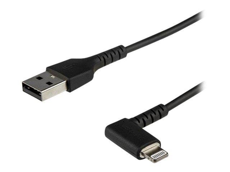 StarTech.com 1m/3.3ft Angled Lightning to USB Cable - MFI Certified - Black - Lightning cable - Lightning / USB - 1 m