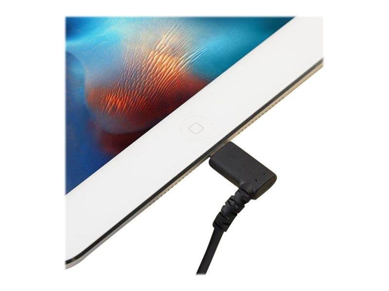 StarTech.com 1m/3.3ft Angled Lightning to USB Cable - MFI Certified - Black - Lightning cable - Lightning / USB - 1 m