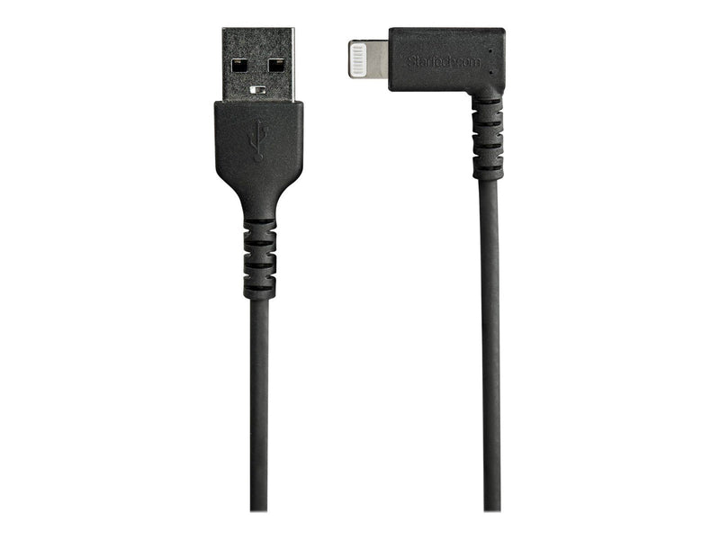StarTech.com 1m/3.3ft Angled Lightning to USB Cable - MFI Certified - Black - Lightning cable - Lightning / USB - 1 m