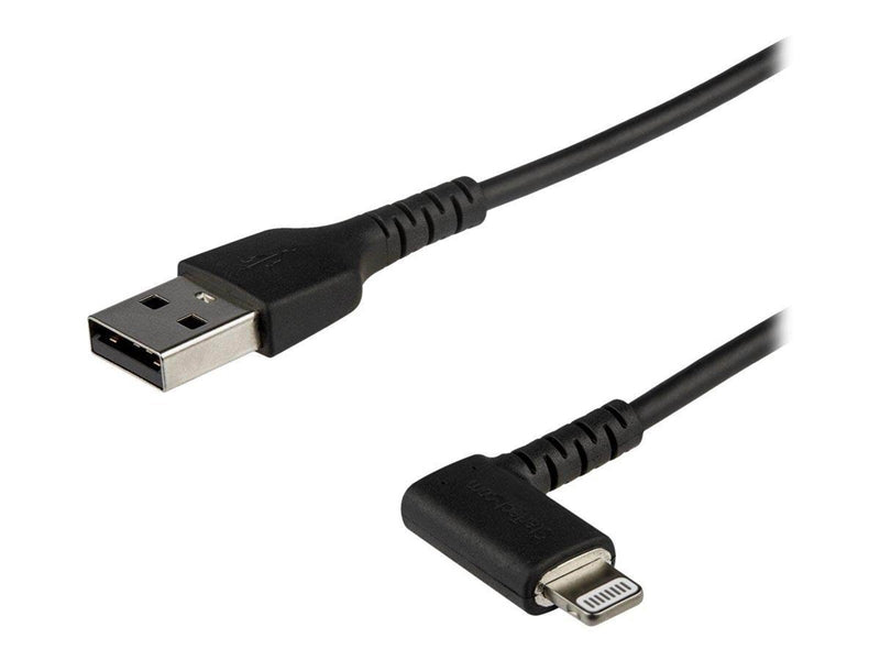 StarTech.com 1m/3.3ft Angled Lightning to USB Cable - MFI Certified - Black - Lightning cable - Lightning / USB - 1 m
