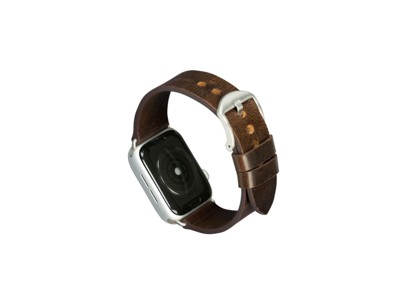dbramante1928 Bornholm - Watch Strap 44mm - Dark Brown/Silver