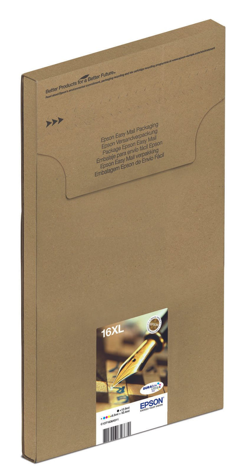 Epson Original Easy Mail Packing 16XL Füller Druckerpatronen 4er Multipack BK/C/M/Y (C13T16364511)