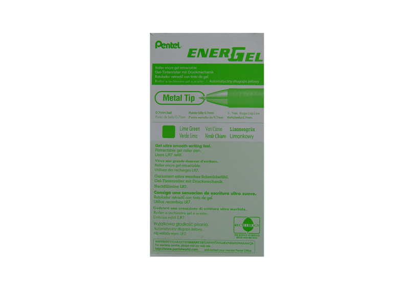 Pentel BL77-K Energel 0.7mm Light Green - 12 pcs.