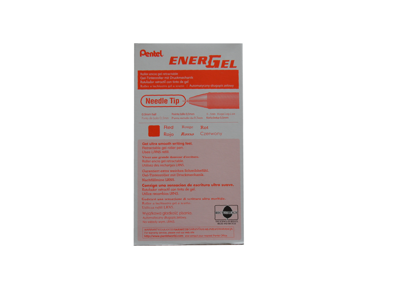 Pentel BLN75-B Energel 0.5mm needle Red - 12 pcs.