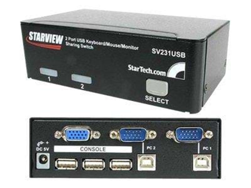 StarTech.com 2 Port Professional USB KVM Switch Kit mit Kabel - KVM Switch - 2 Anschlüsse