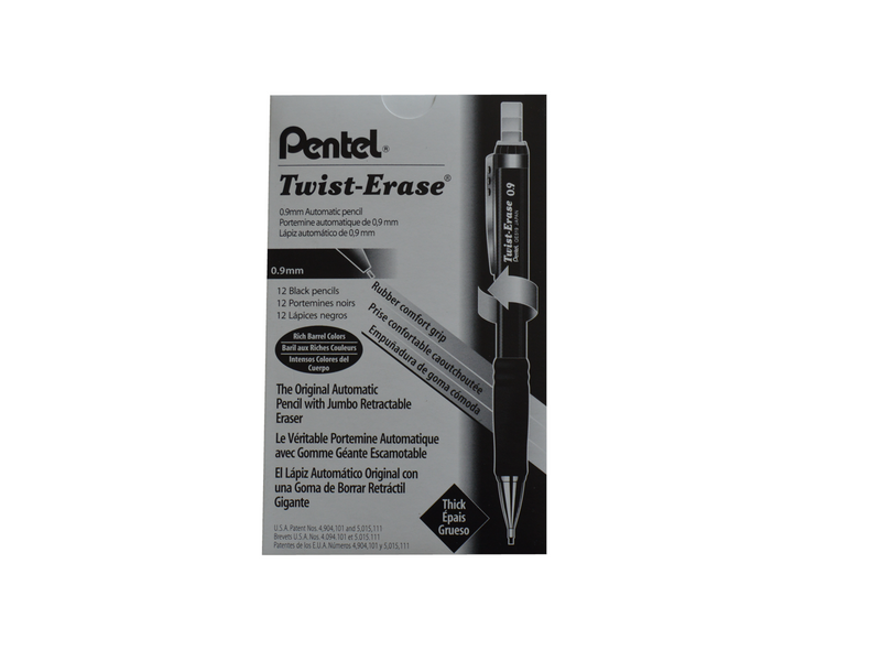 Pentel QE519-A Twist Erase pencil 0.9mm - 12 pcs.