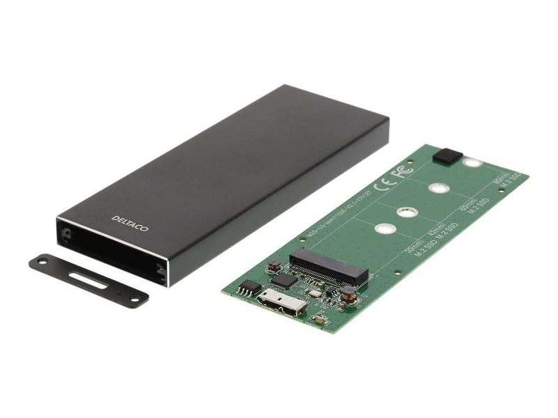 Deltaco Externt M.2 kabinett USB 3.0 5 Gbps Bla